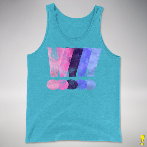 Distressed Omnisexual Pride Exclamation Points Premium Tank Top - Aqua Triblend